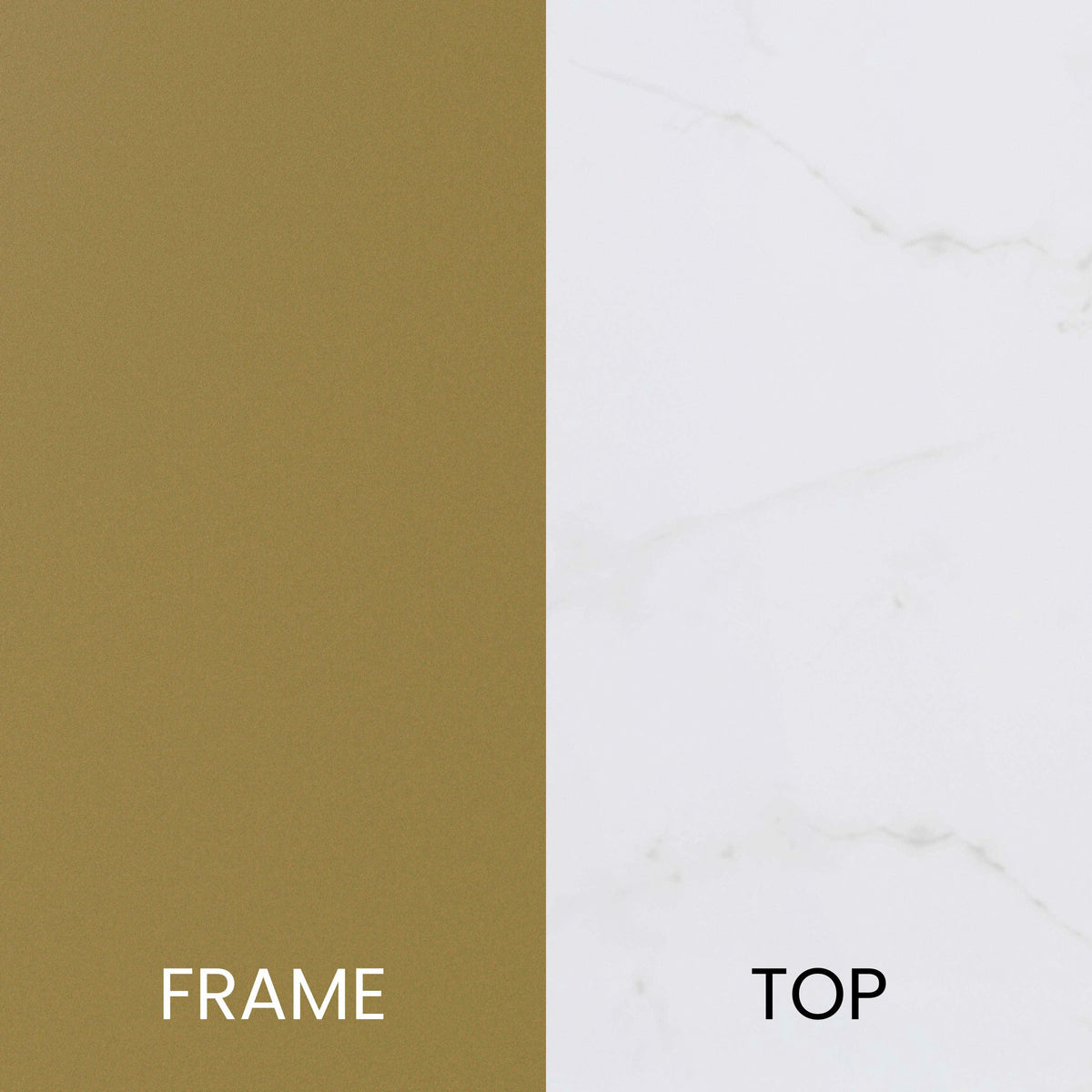 White Marble Top/Brushed Gold Frame |#| Marble Finish Table Set - Brushed Gold X Metal Frame-Coffee Table-2 End Tables