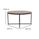 Walnut Top/Matte Black Frame |#| Walnut Finish Table Set with Matte Black X Metal Frame-Coffee Table-2 End Tables