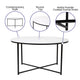White Top/Matte Black Frame |#| White Finish Table Set with Matte Black X Metal Frame-Coffee Table-2 End Tables