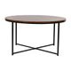 Walnut Top/Matte Black Frame |#| Walnut Finish Table Set with Matte Black X Metal Frame-Coffee Table-2 End Tables