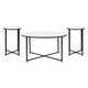 White Marble/Matte Black |#| Marble Finish Table Set with Matte Black X Metal Frame-Coffee Table-2 End Tables