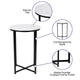 White Top/Matte Black Frame |#| White Finish Table Set with Matte Black X Metal Frame-Coffee Table-2 End Tables