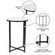 White Marble/Matte Black |#| Marble Finish Table Set with Matte Black X Metal Frame-Coffee Table-2 End Tables
