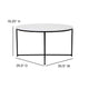 White Marble/Matte Black |#| Marble Finish Table Set with Matte Black X Metal Frame-Coffee Table-2 End Tables