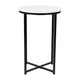 White Marble/Matte Black |#| Marble Finish Table Set with Matte Black X Metal Frame-Coffee Table-2 End Tables