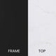 White Marble/Matte Black |#| Marble Finish Table Set with Matte Black X Metal Frame-Coffee Table-2 End Tables
