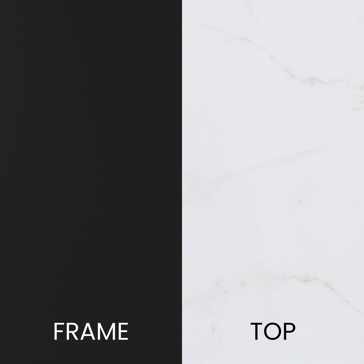 White Marble/Matte Black |#| Marble Finish Table Set with Matte Black X Metal Frame-Coffee Table-2 End Tables