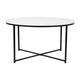 White Top/Matte Black Frame |#| White Finish Table Set with Matte Black X Metal Frame-Coffee Table-2 End Tables