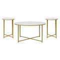  White Marble Top/Brushed Gold Frame