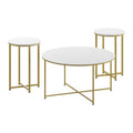  White Top/Brushed Gold Frame