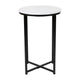 White Top/Matte Black Frame |#| White Laminate Living Room End Table with Crisscross Matte Black Metal Frame