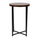 Walnut Top/Matte Black Frame |#| Walnut Finish Laminate End Table with Crisscross Matte Black Metal Frame