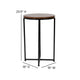 Walnut Top/Matte Black Frame |#| Walnut Finish Laminate End Table with Crisscross Matte Black Metal Frame