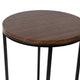 Walnut Top/Matte Black Frame |#| Walnut Finish Laminate End Table with Crisscross Matte Black Metal Frame