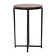 Walnut Top/Matte Black Frame |#| Walnut Finish Laminate End Table with Crisscross Matte Black Metal Frame