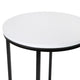 White Top/Matte Black Frame |#| White Laminate Living Room End Table with Crisscross Matte Black Metal Frame