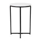 White Top/Matte Black Frame |#| White Laminate Living Room End Table with Crisscross Matte Black Metal Frame