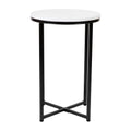 White Marble Top/Matte Black Frame