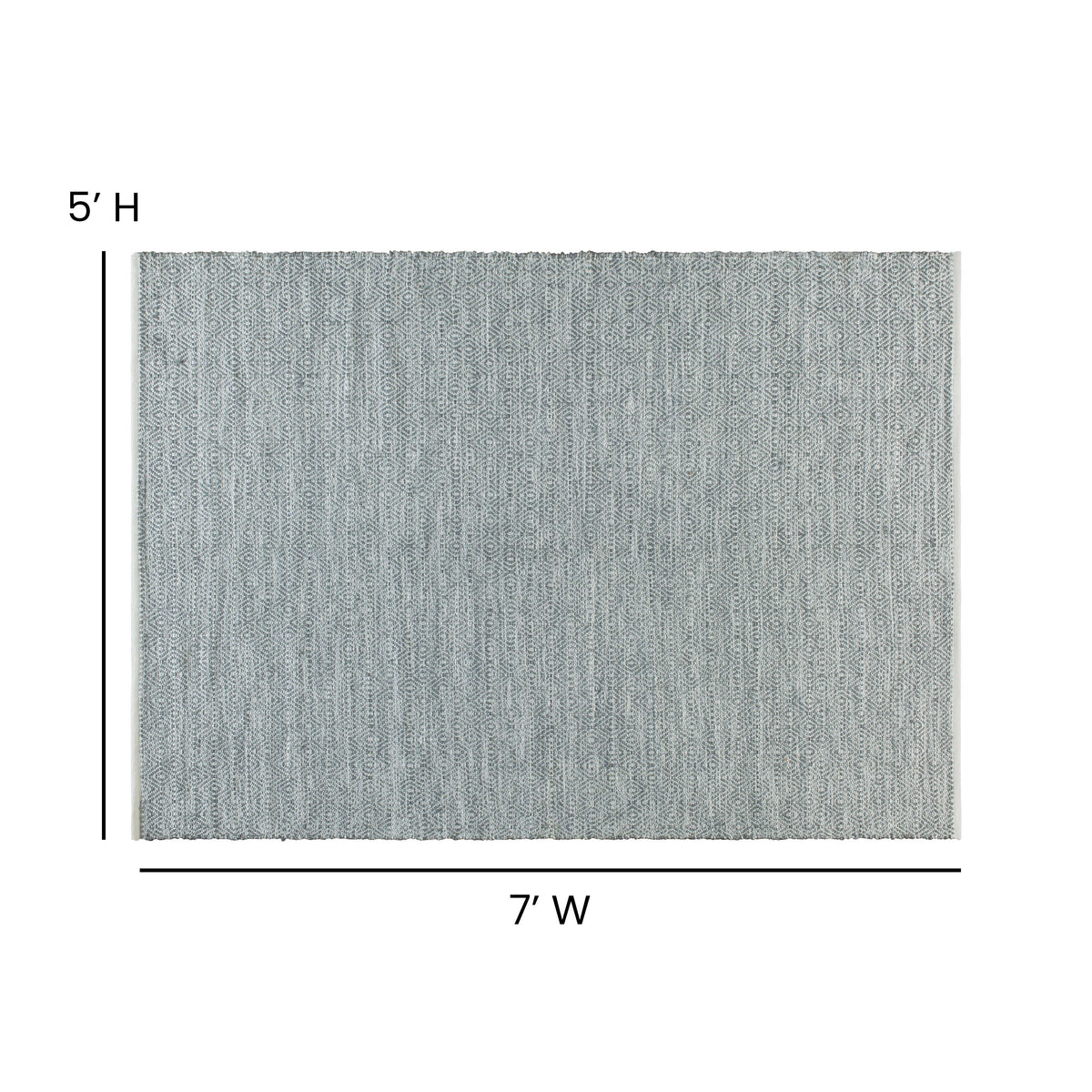 5' x 7' |#| 5' x 7' Handwoven Diamond Motif Indoor Area Rug in Grey Micro Polyester