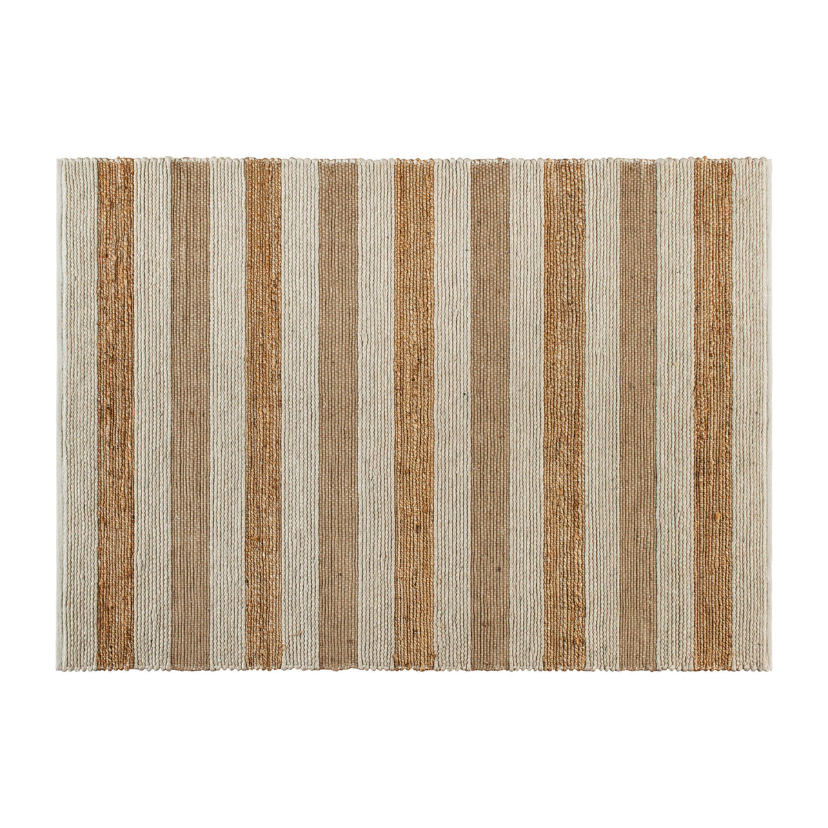 5' x 7' Natural Handwoven Striped Pattern Jute Blend Area Rug