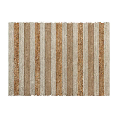 Handwoven Striped Jute Blend Area Rug in Tones