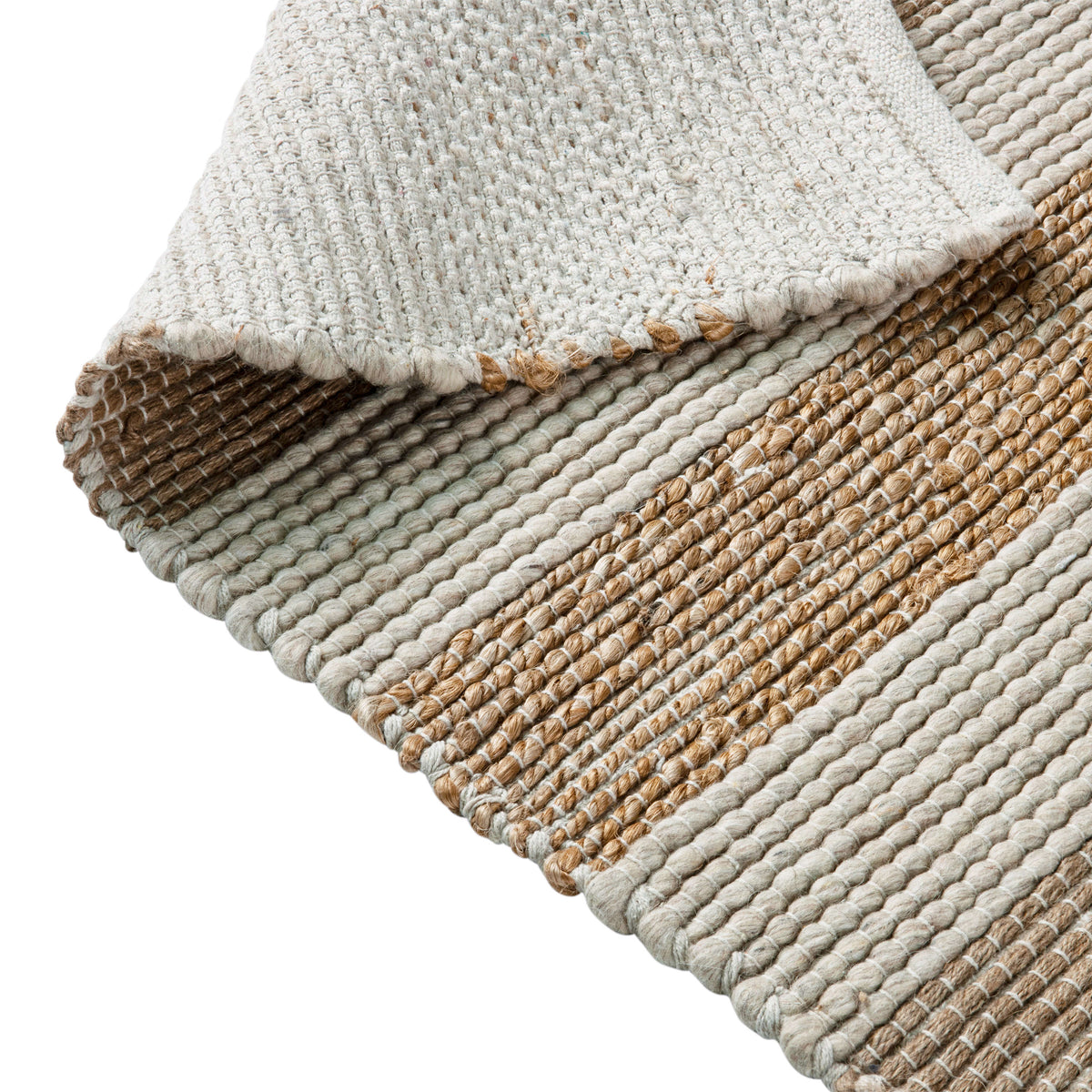 5' x 7' Natural Handwoven Striped Pattern Jute Blend Area Rug