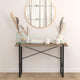 Rustic Wood Grain Finish Console Table with Cross Brace Backing