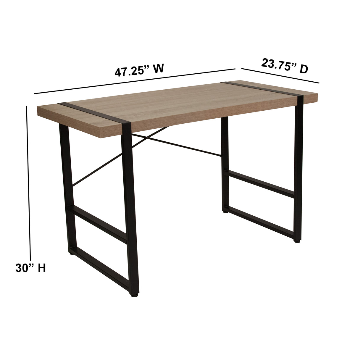 Rustic Wood Grain Finish Console Table with Cross Brace Backing