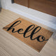Natural |#| Indoor/Outdoor Coir Doormat with Hello Message and Non-Slip Back-Natural/Black