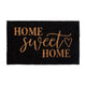 Black |#| Indoor/Outdoor Non-Slip Coir Doormat with Home Sweet Home Message-Black/Natural