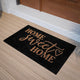 Black |#| Indoor/Outdoor Non-Slip Coir Doormat with Home Sweet Home Message-Black/Natural