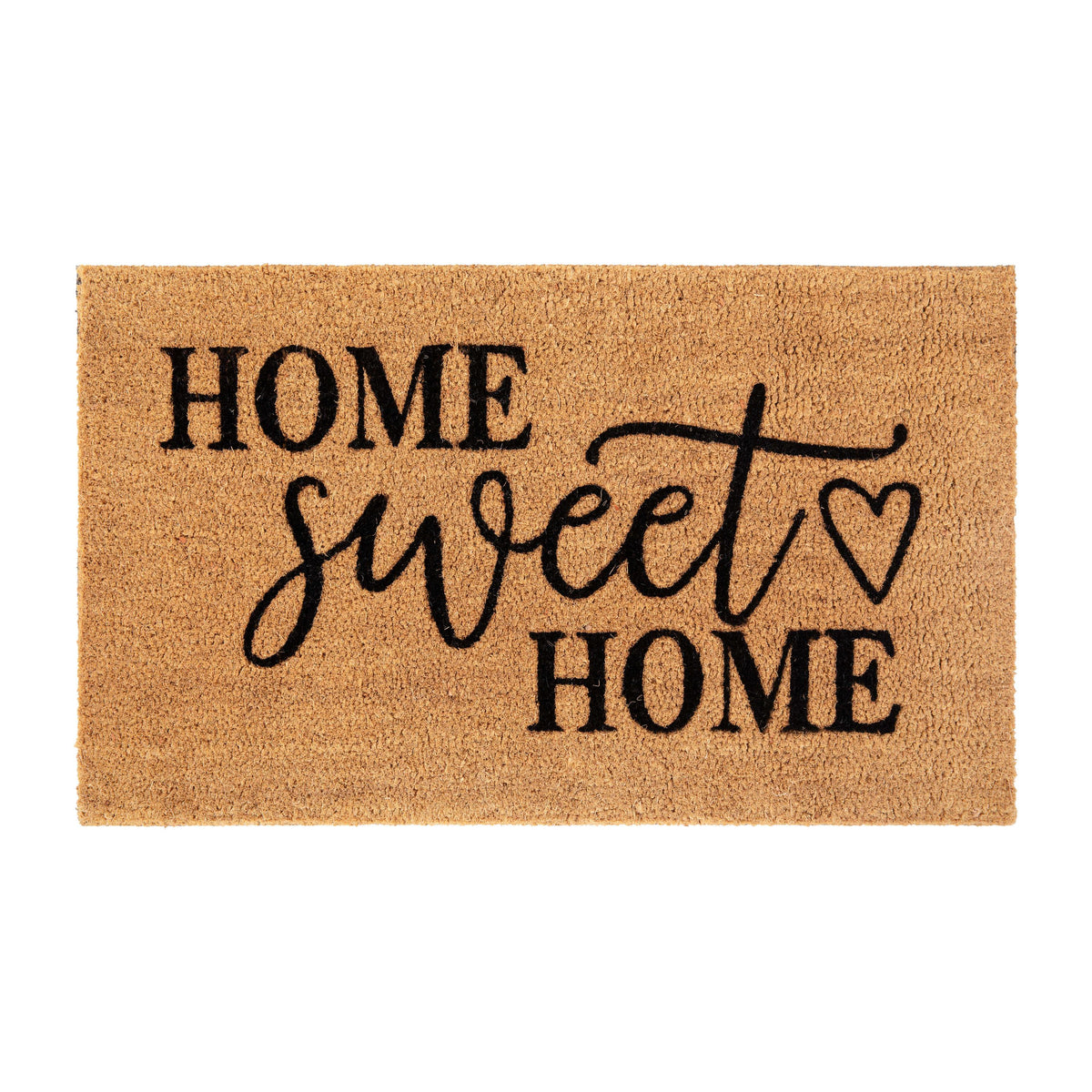 Natural |#| Indoor/Outdoor Non-Slip Coir Doormat with Home Sweet Home Message-Natural/Black