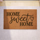 Natural |#| Indoor/Outdoor Non-Slip Coir Doormat with Home Sweet Home Message-Natural/Black