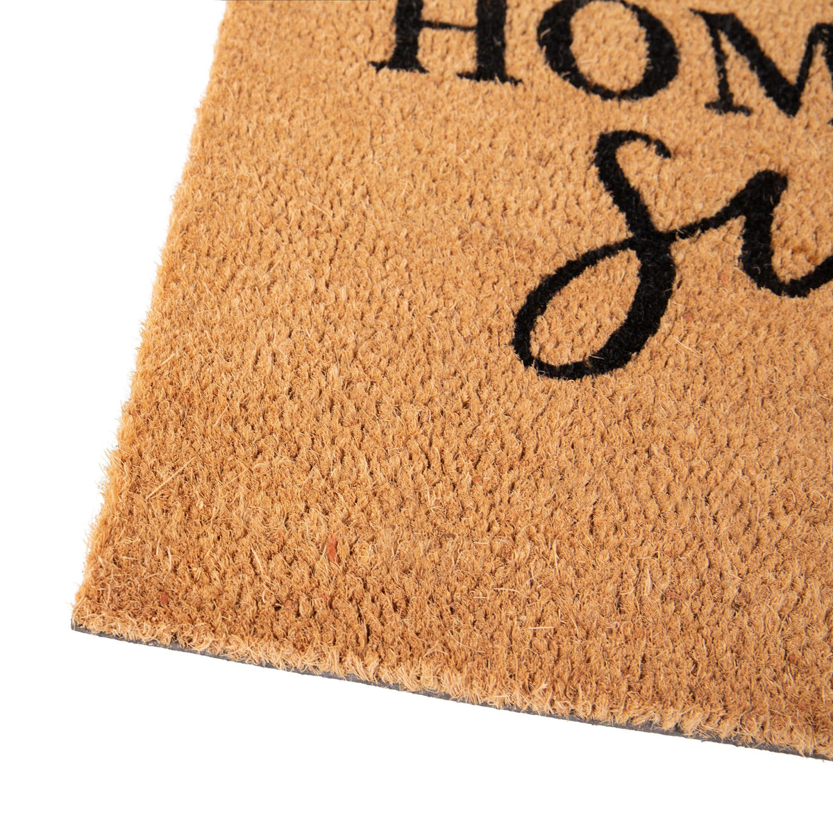 Natural |#| Indoor/Outdoor Non-Slip Coir Doormat with Home Sweet Home Message-Natural/Black