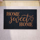 Navy |#| Indoor/Outdoor Non-Slip Coir Doormat with Home Sweet Home Message-Navy/Natural