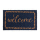 Navy |#| Indoor/Outdoor Coir Doormat with Welcome Message and Non-Slip Back-Navy/Natural