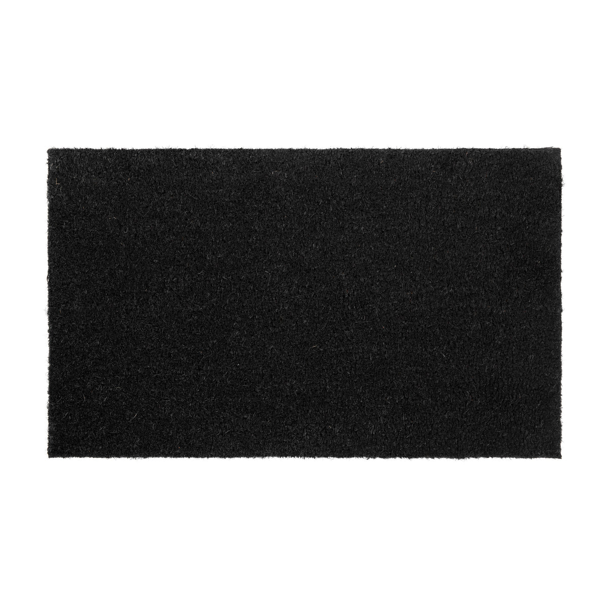 Black |#| Indoor/Outdoor Solid Coir Entryway Doormat with Non-Slip Backing in Black