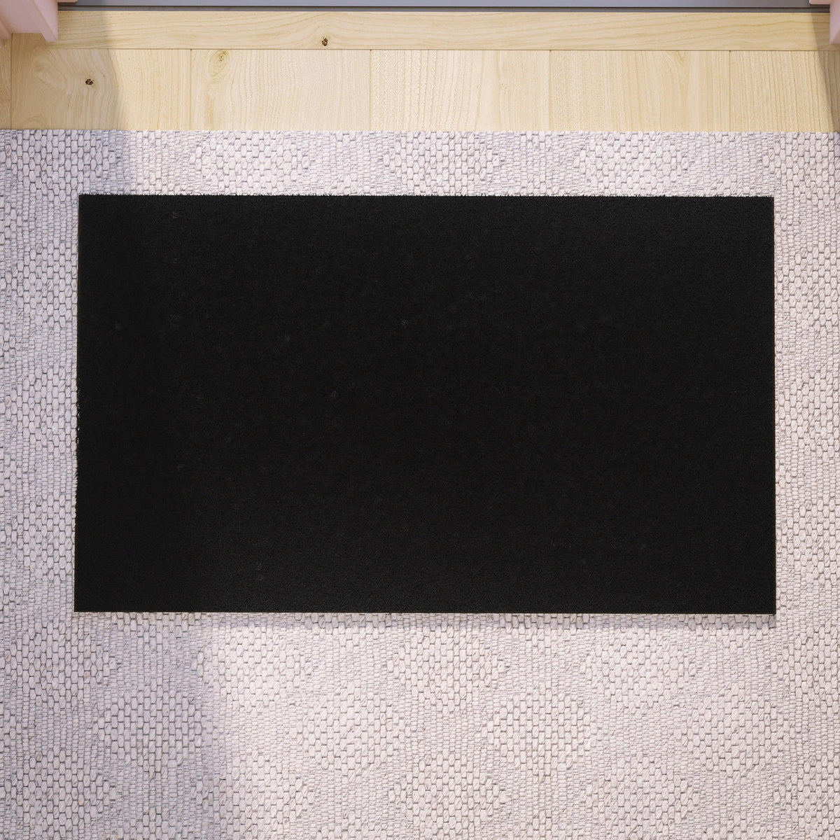 Black |#| Indoor/Outdoor Solid Coir Entryway Doormat with Non-Slip Backing in Black