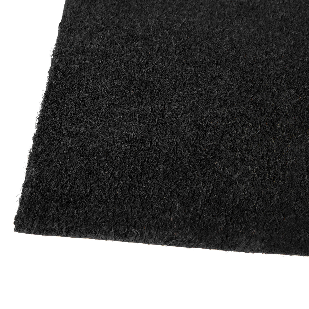 Black |#| Indoor/Outdoor Solid Coir Entryway Doormat with Non-Slip Backing in Black