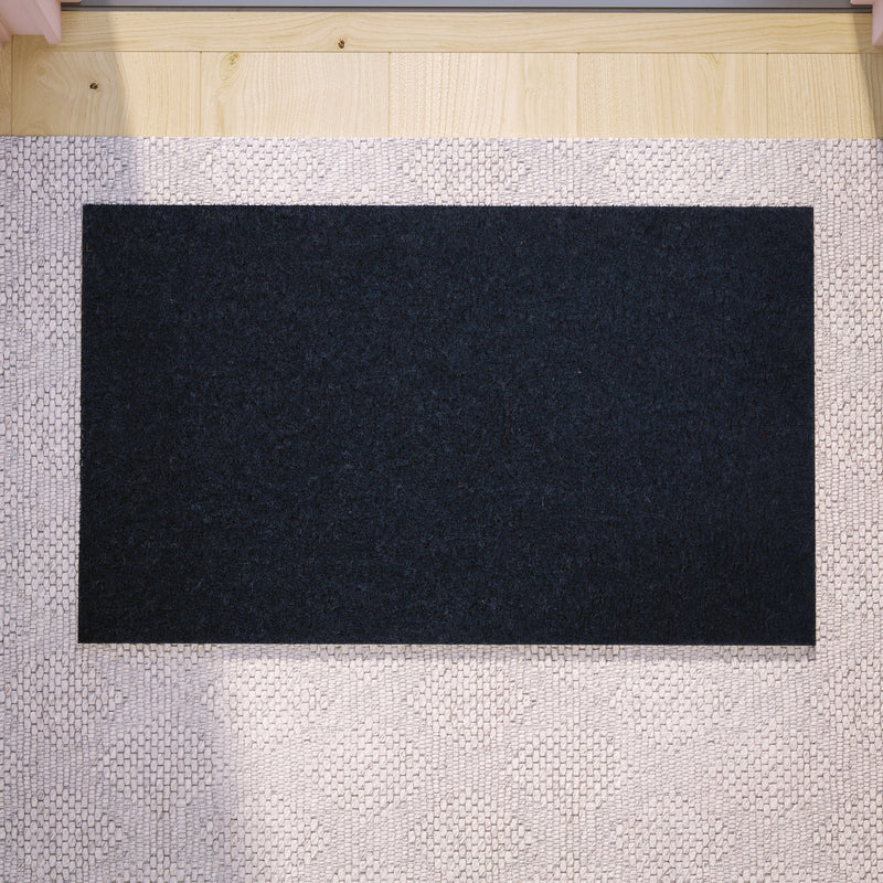 Navy |#| Indoor/Outdoor Solid Coir Entryway Doormat with Non-Slip Backing in Navy