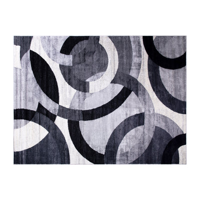 Harken Collection Geometric Olefin Area Rug with Jute Backing, Living Room, Bedroom - View 1