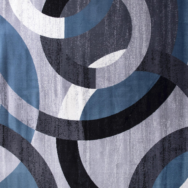 Gray,2' x 7' |#| Modern Geometric Design Area Rug in Black, Gray, and White - 2' x 7'