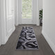 Gray,2' x 7' |#| Modern Geometric Design Area Rug in Black, Gray, and White - 2' x 7'