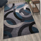 Blue,5' x 7.5' |#| Modern Geometric Design Area Rug in Blue, Gray, and White - 5' x 7'