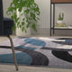 Blue,5' x 7.5' |#| Modern Geometric Design Area Rug in Blue, Gray, and White - 5' x 7'