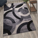 Gray,5' x 7.5' |#| Modern Geometric Design Area Rug in Black, Gray, and White - 5' x 7'