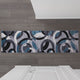 Blue,2' x 7' |#| Modern Geometric Design Area Rug in Blue, Gray, and White - 2' x 7'