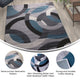 Blue,6' x 9' |#| Modern Geometric Design Area Rug in Blue, Gray, and White - 6' x 9'