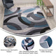 Blue,8' x 10' |#| Modern Geometric Design Area Rug in Blue, Gray, and White - 8' x 10'