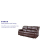 Brown LeatherSoft |#| Contemporary Brown LeatherSoft Plush Pillow Back Sofa w/Two Built-In Recliners